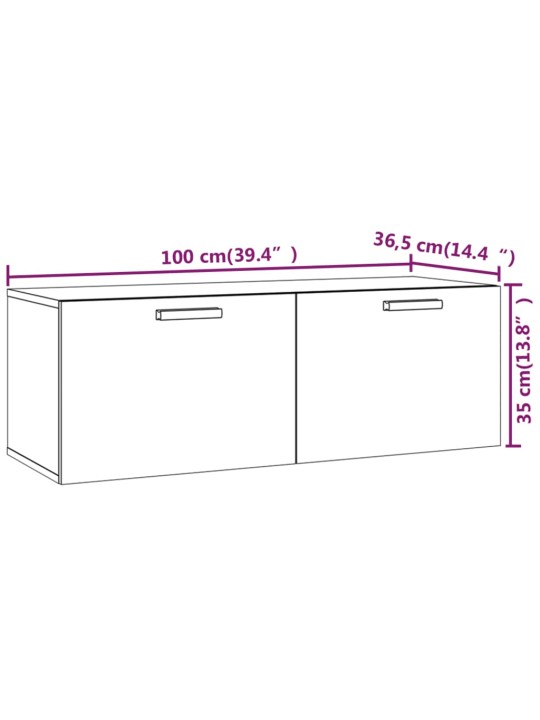 Nástěnná skříňka betonově šedá 100x36,5x35 cm kompozitní dřevo