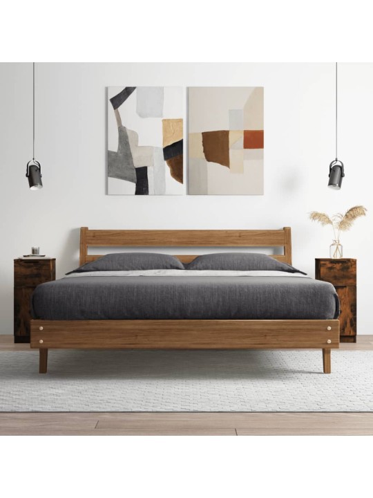 Příborníky 2 ks kouřový dub 30 x 30 x 70 cm kompozitní dřevo