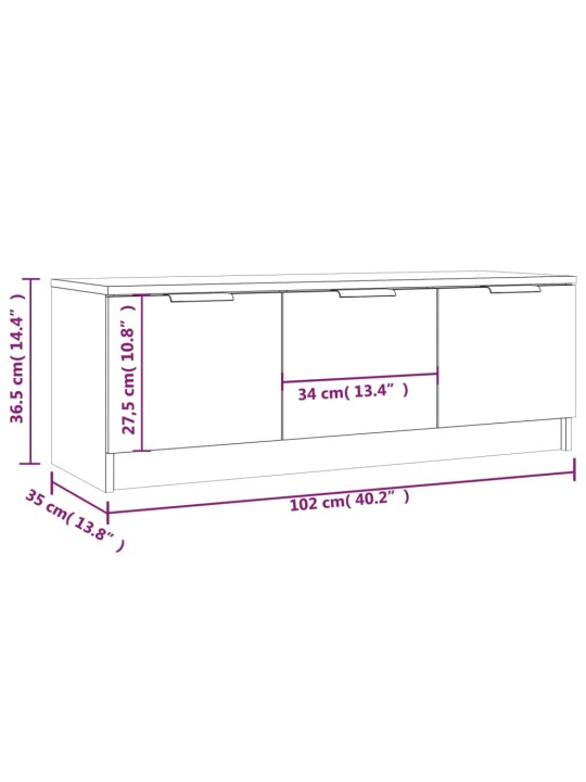 TV skříňka šedá sonoma 102 x 35 x 36,5 cm kompozitní dřevo