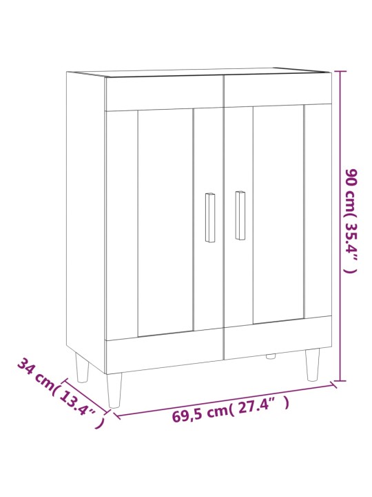 Příborník kouřový dub 69,5 x 34 x 90 cm kompozitní dřevo