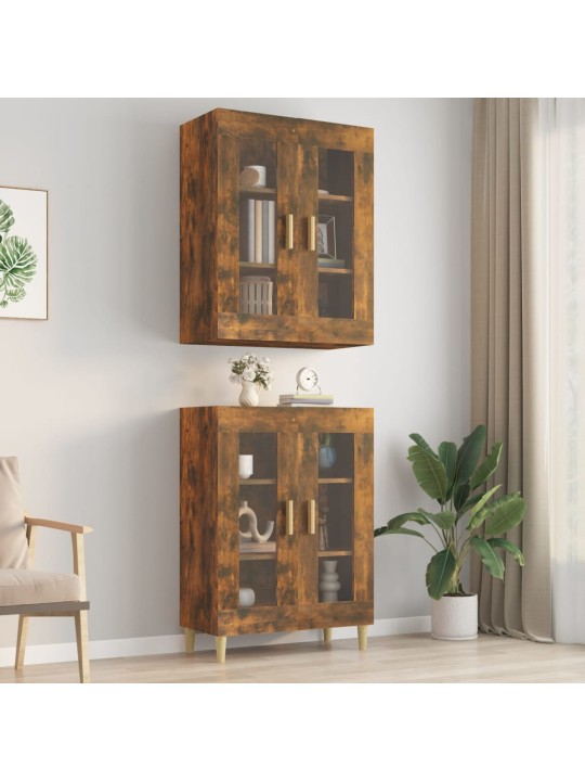 Závěsná nástěnná skříňka kouřový dub 69,5 x 34 x 90 cm