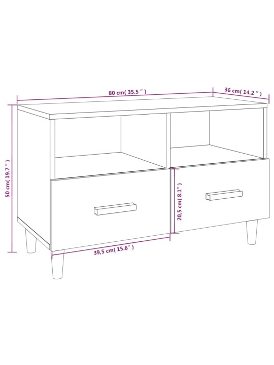 TV skříňka šedá sonoma 80 x 36 x 50 cm kompozitní dřevo