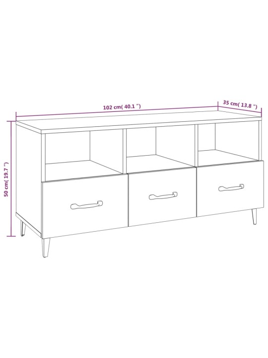 TV skříňka kouřový dub 102 x 35 x 50 cm kompozitní dřevo
