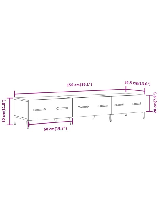 TV skříňka šedá sonoma 150 x 34,5 x 30 cm kompozitní dřevo