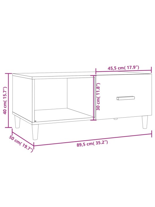 Konferenční stolek kouřový dub 89,5x50x40 cm kompozitní dřevo