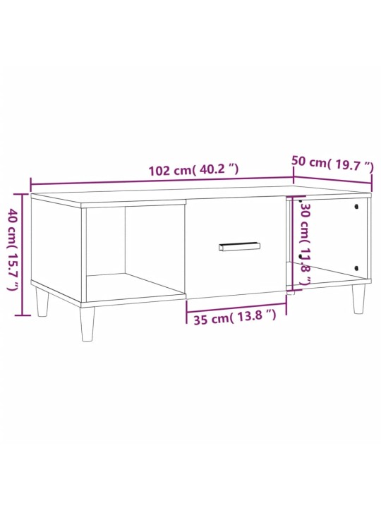 Konferenční stolek kouřový dub 102x50x40 cm kompozitní dřevo