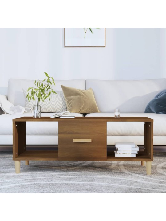 Konferenční stolek hnědý dub 102 x 50 x 40 cm kompozitní dřevo