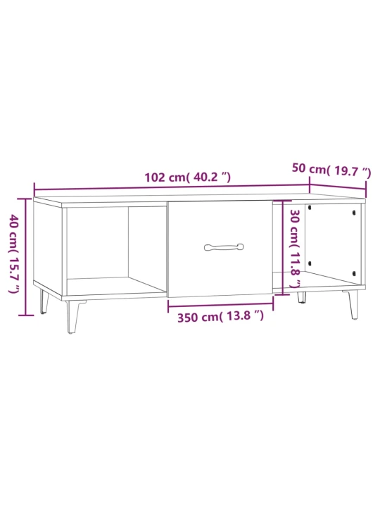 Konferenční stolek kouřový dub 102x50x40 cm kompozitní dřevo
