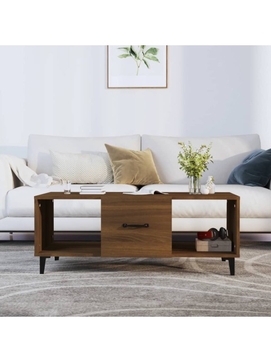 Konferenční stolek hnědý dub 102 x 50 x 40 cm kompozitní dřevo