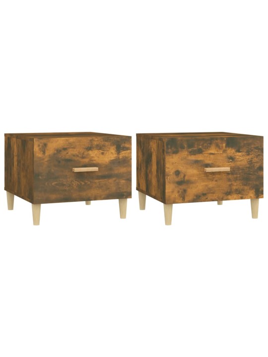 Konferenční stolky 2 ks kouřový dub 50x50x40cm kompozitní dřevo