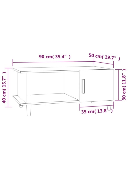 Konferenční stolek kouřový dub 90 x 50 x 40 cm kompozitní dřevo