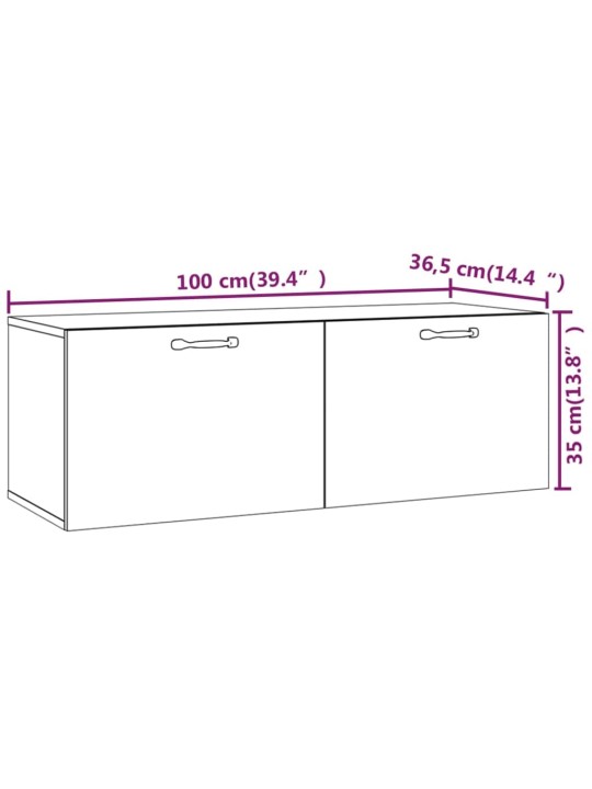 Nástěnná skříňka kouřový dub 100x36,5x35 cm kompozitní dřevo