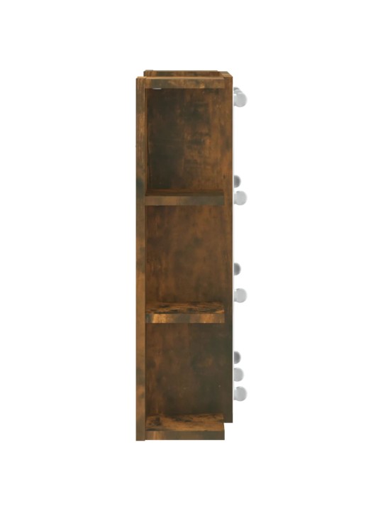 Zrcadlová skříňka s LED kouřový dub 70 x 16,5 x 60 cm