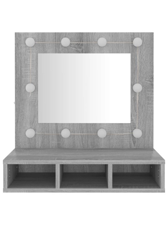 Zrcadlová skříňka s LED šedá sonoma 60 x 31,5 x 62 cm
