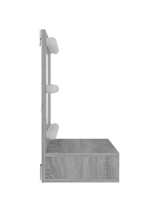 Zrcadlová skříňka s LED šedá sonoma 60 x 31,5 x 62 cm