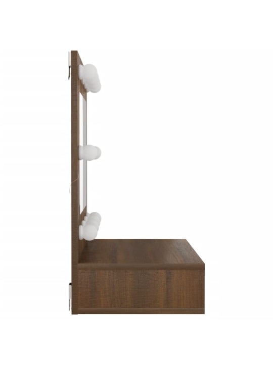 Zrcadlová skříňka s LED hnědý dub 60 x 31,5 x 62 cm