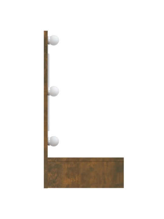 Zrcadlová skříňka s LED kouřový dub 90 x 31,5 x 62 cm