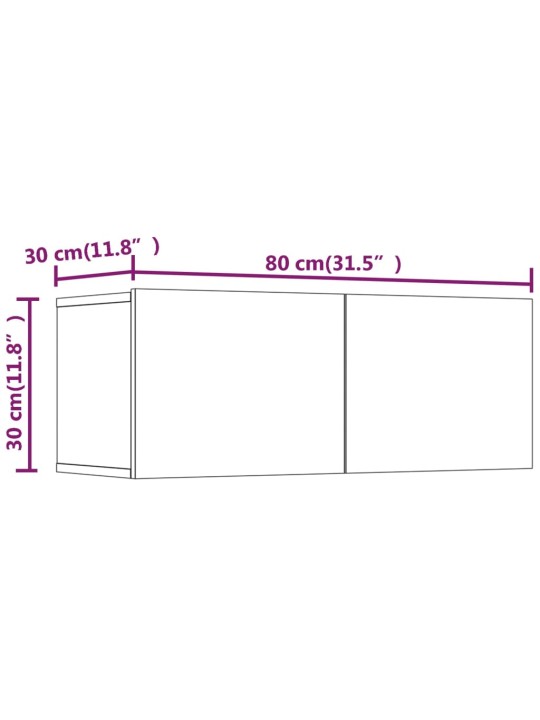 TV skříňky 2 ks kouřový dub 80 x 30 x 30 cm kompozitní dřevo