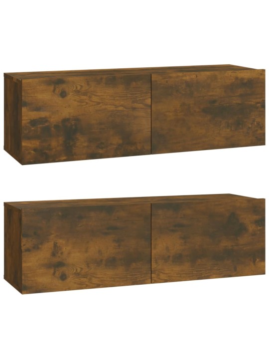 Nástěnné TV skříňky 2 ks kouřový dub 100 x 30 x 30 cm kompozit