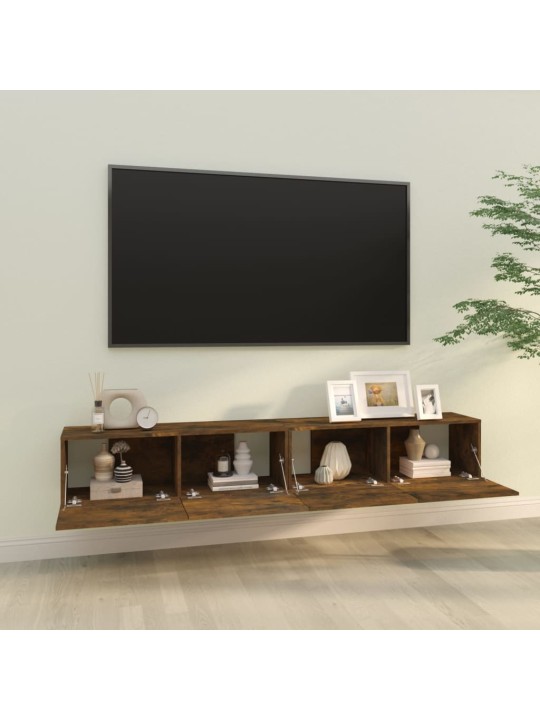 Nástěnné TV skříňky 2 ks kouřový dub 100 x 30 x 30 cm kompozit