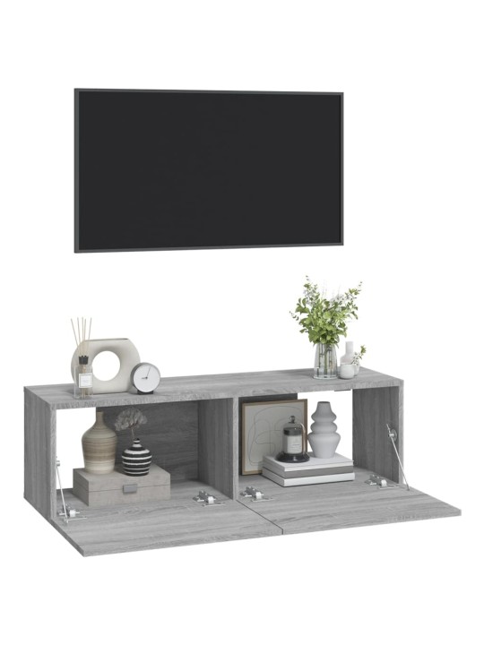 Nástěnné TV skříňky 2 ks šedé sonoma 100 x 30 x 30 cm kompozit