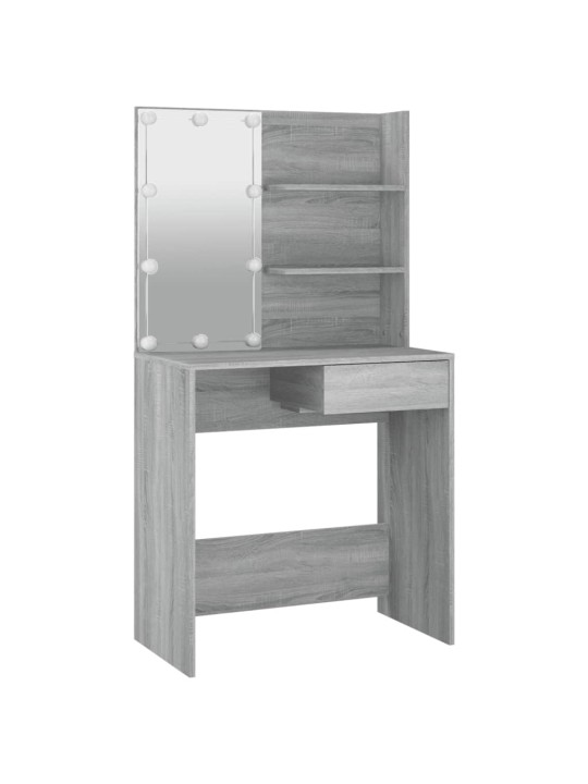 Toaletní stolek s LED šedý sonoma 74,5 x 40 x 141 cm