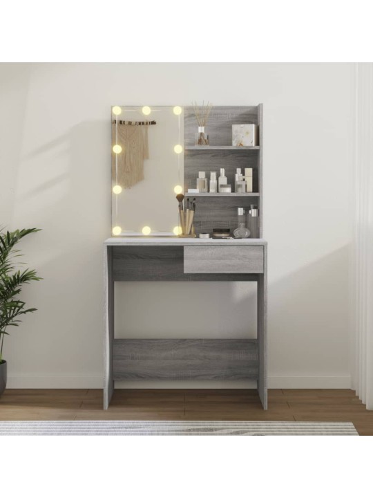 Toaletní stolek s LED šedý sonoma 74,5 x 40 x 141 cm