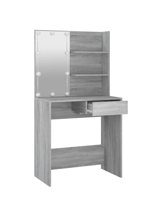 Toaletní stolek s LED šedý sonoma 74,5 x 40 x 141 cm