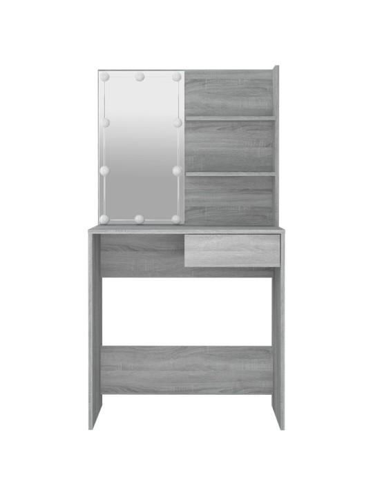 Toaletní stolek s LED šedý sonoma 74,5 x 40 x 141 cm