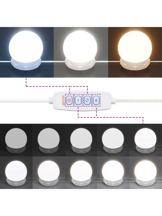 Toaletní stolek s LED kouřový dub 86,5 x 35 x 136 cm