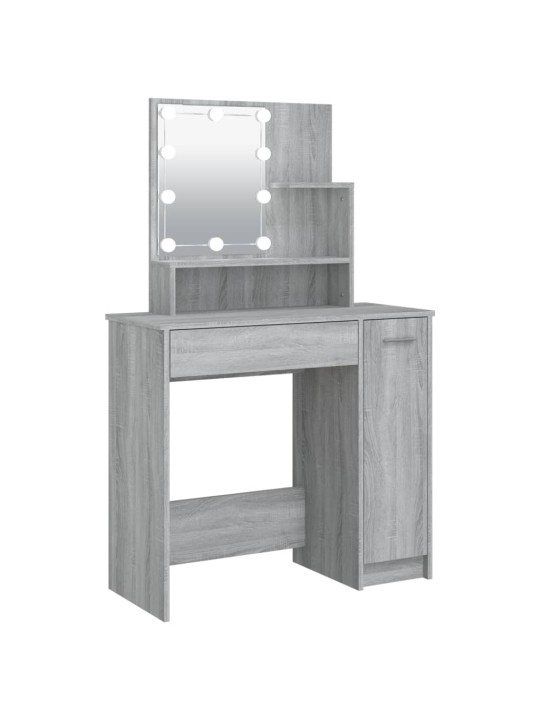 Toaletní stolek s LED šedý sonoma 86,5 x 35 x 136 cm