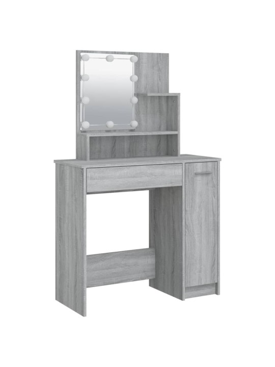 Toaletní stolek s LED šedý sonoma 86,5 x 35 x 136 cm