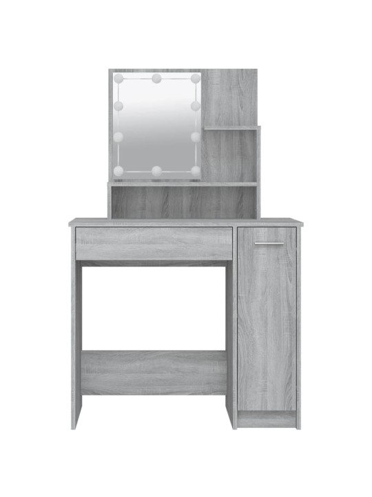 Toaletní stolek s LED šedý sonoma 86,5 x 35 x 136 cm