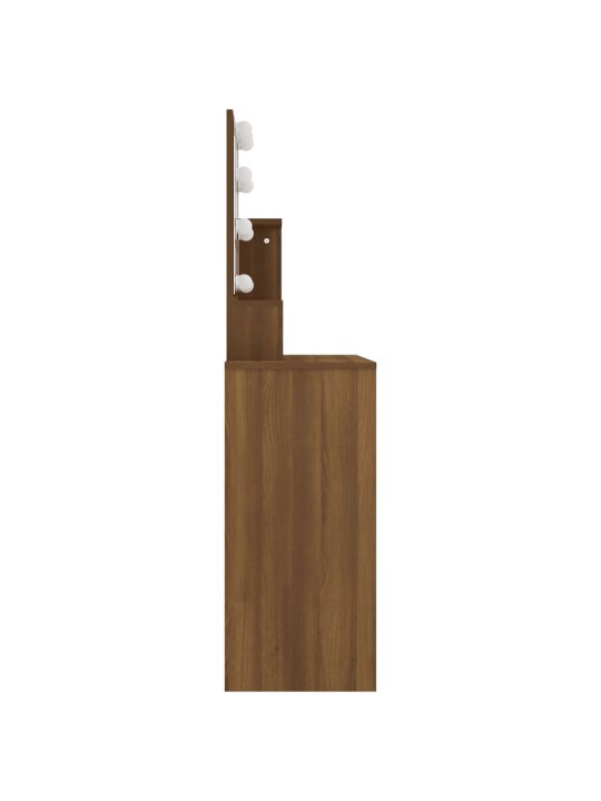 Toaletní stolek s LED hnědý dub 86,5 x 35 x 136 cm