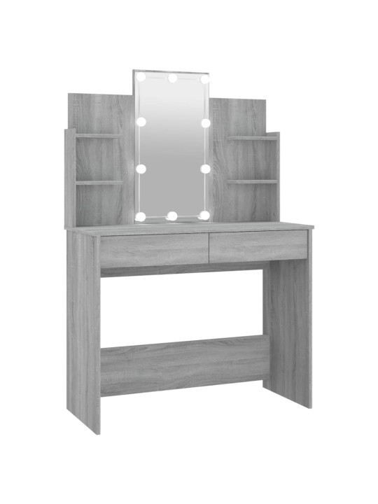 Toaletní stolek s LED šedý sonoma 96 x 40 x 142 cm
