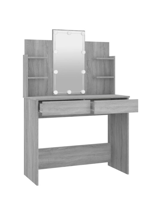 Toaletní stolek s LED šedý sonoma 96 x 40 x 142 cm