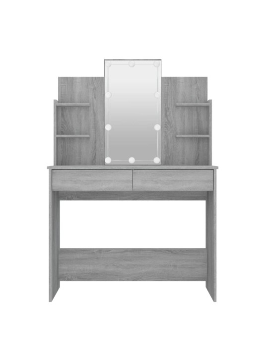 Toaletní stolek s LED šedý sonoma 96 x 40 x 142 cm