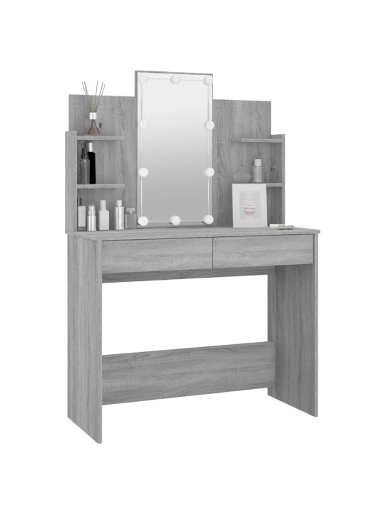 Toaletní stolek s LED šedý sonoma 96 x 40 x 142 cm