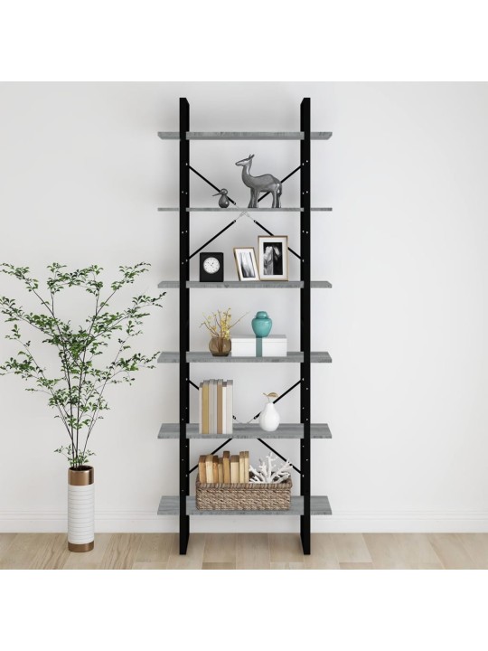 Vysoký regál šedý sonoma 100 x 30 x 210 cm kompozitní dřevo