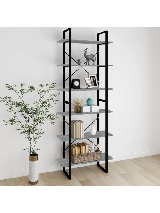 Vysoký regál šedý sonoma 100 x 30 x 210 cm kompozitní dřevo