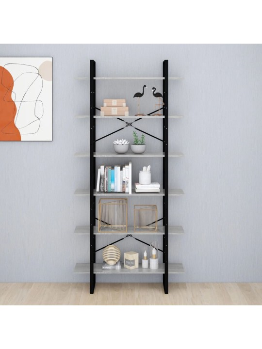 Vysoký regál šedý sonoma 100 x 30 x 210 cm kompozitní dřevo