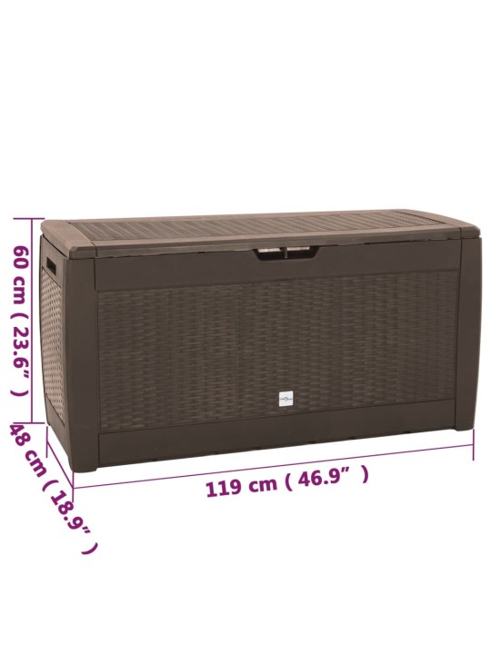 Zahradní úložný box hnědý 119 x 48 x 60 cm polypropylen