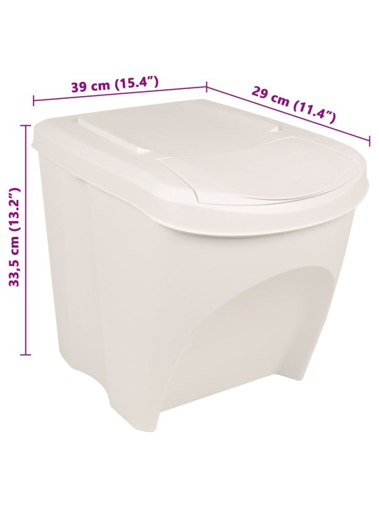 Stohovatelné koše na odpadky 3 ks bílé 75 l polypropylen