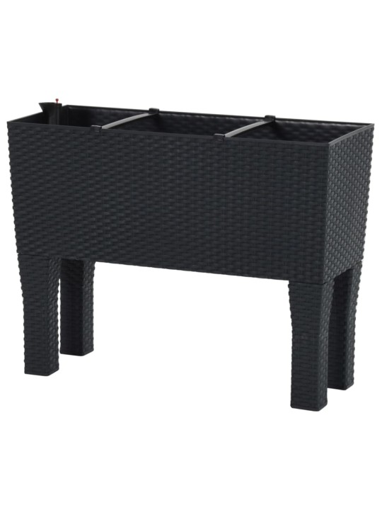 Vyvýšený záhon antracitový 60 x 25 x 46 cm PP ratan