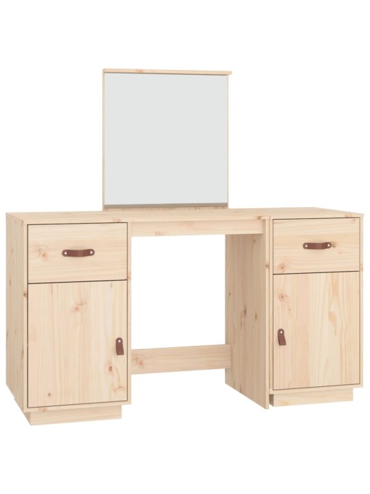 Set toaletního stolku se zrcadlem masivní borové dřevo