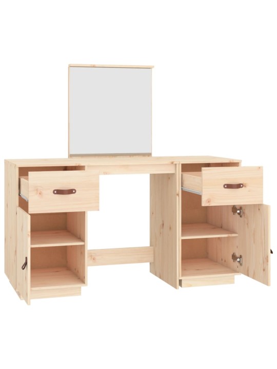 Set toaletního stolku se zrcadlem masivní borové dřevo