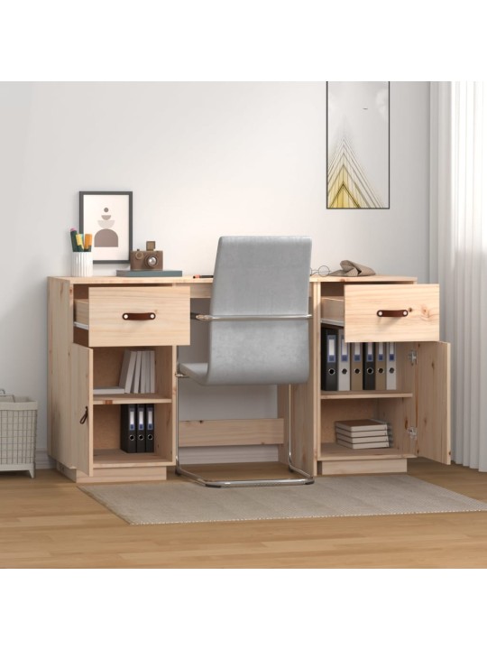 Psací stůl se skříňkami 135 x 50 x 75 cm masivní borové dřevo