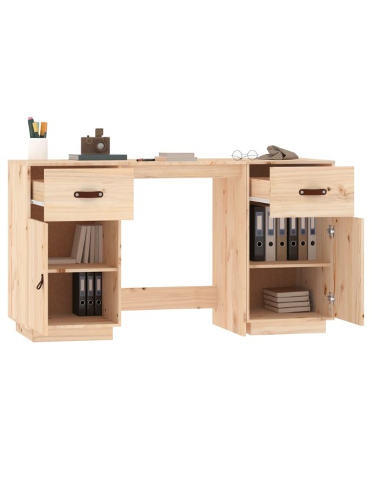 Psací stůl se skříňkami 135 x 50 x 75 cm masivní borové dřevo