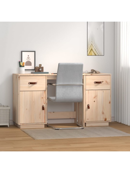 Psací stůl se skříňkami 135 x 50 x 75 cm masivní borové dřevo