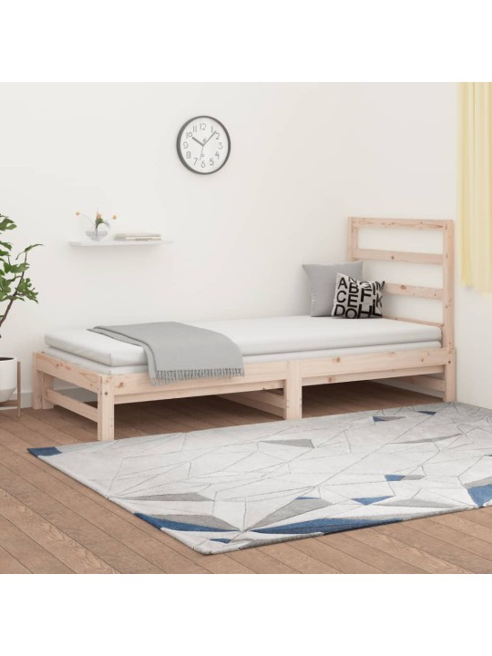 Výsuvná postel 2x (90 x 190) cm masivní borovice